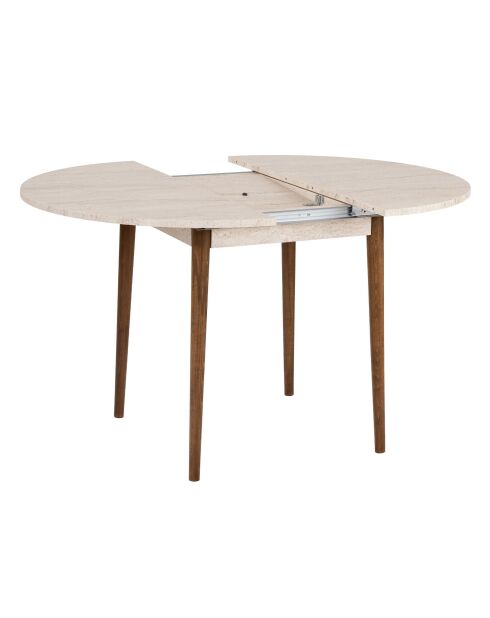 Tavolo da pranzo allungabile Viona Travertin/Noce - 100x75x100 cm
