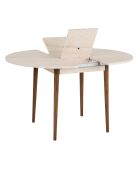 Tavolo da pranzo allungabile Viona Travertin/Noce - 100x75x100 cm