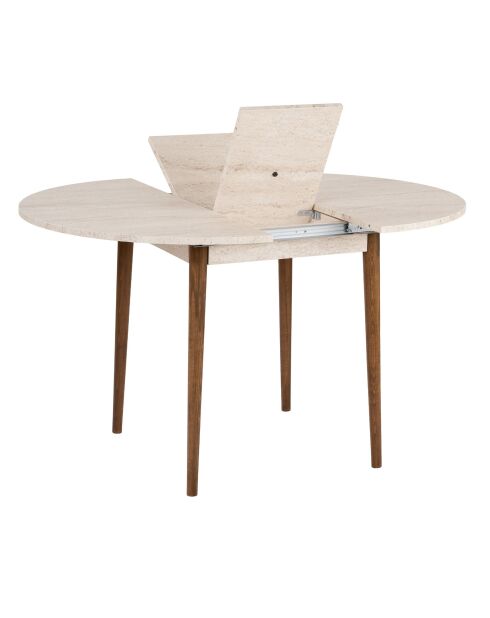 Tavolo da pranzo allungabile Viona Travertin/Noce - 100x75x100 cm