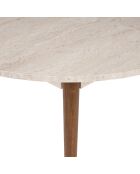 Tavolo da pranzo allungabile Viona Travertin/Noce - 100x75x100 cm