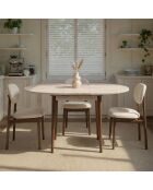 Tavolo da pranzo allungabile Viona Travertin/Noce - 100x75x100 cm