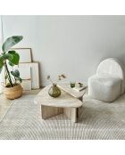 Set de 2 mesas de café Ballare de travertino, 90 x 35 x 60 cm