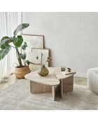 Set de 2 mesas de café Ballare de travertino, 90 x 35 x 60 cm