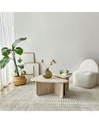 Set de 2 mesas de café Ballare de travertino, 90 x 35 x 60 cm