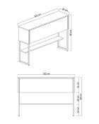 Luxe woonkamermeubelset van travertijn/zilver - 180x30x47 cm