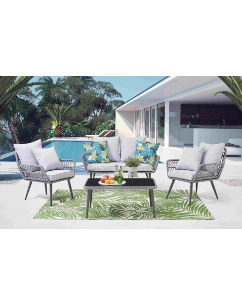 Lichtgrijs 4-zits tuinmeubilair