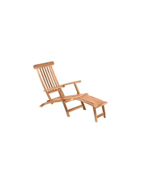 Poltrona lounge con poggiapiedi 4 posizioni reclinabili naturali - 58,5x149x87 cm