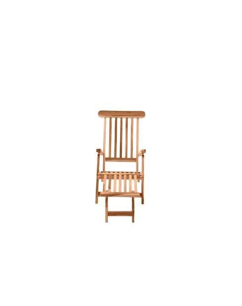 Poltrona lounge con poggiapiedi 4 posizioni reclinabili naturali - 58,5x149x87 cm