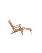 Poltrona lounge con poggiapiedi 4 posizioni reclinabili naturali - 58,5x149x87 cm