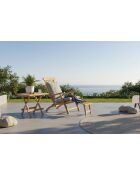 Poltrona lounge con poggiapiedi 4 posizioni reclinabili naturali - 58,5x149x87 cm