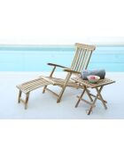 Poltrona lounge con poggiapiedi 4 posizioni reclinabili naturali - 58,5x149x87 cm