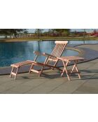 Poltrona lounge con poggiapiedi 4 posizioni reclinabili naturali - 58,5x149x87 cm