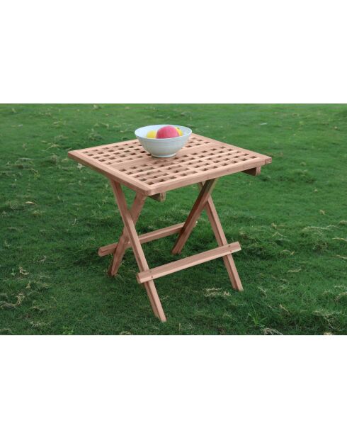 Natuurlijke vierkante teakhouten tafel - 50x50x50 cm