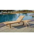 Natuurlijke vierkante teakhouten tafel - 50x50x50 cm