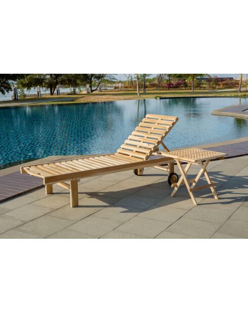 Natuurlijke vierkante teakhouten tafel - 50x50x50 cm