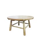 Mesita redonda natural de teca - 80x80x41 cm