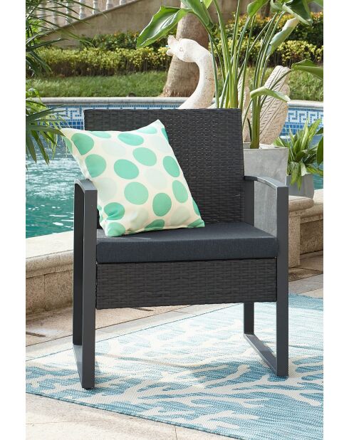 Anthrazitfarbene 2-Sitzer-Gartenmöbel