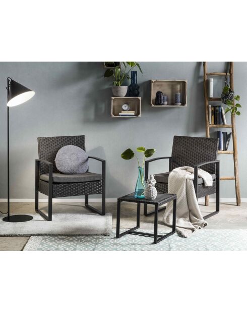 Anthrazitfarbene 2-Sitzer-Gartenmöbel