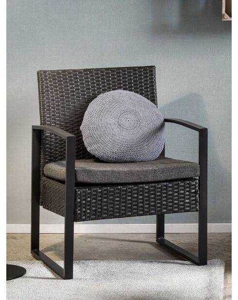 Anthrazitfarbene 2-Sitzer-Gartenmöbel