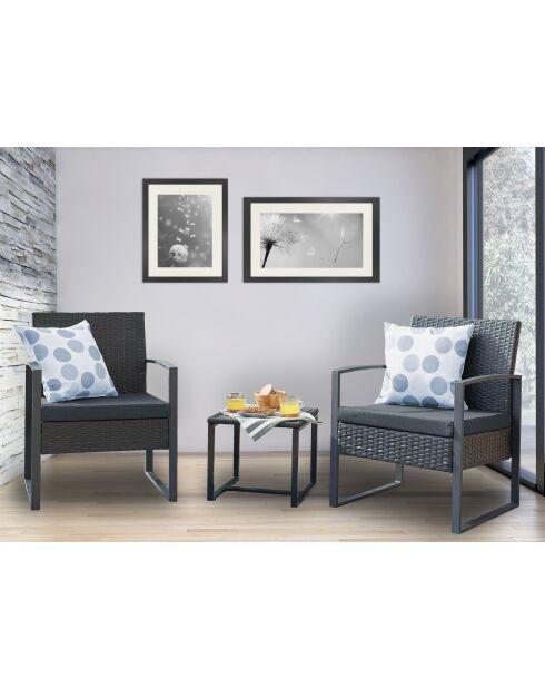 Anthrazitfarbene 2-Sitzer-Gartenmöbel