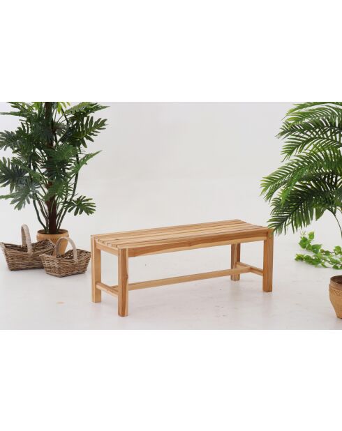 Natuurlijke 2-zits teakhouten tuinbank - 120x42x45 cm