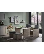 4-Sitzer-Essgruppe mit naturgrauem Kissen