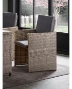 4-Sitzer-Essgruppe mit naturgrauem Kissen