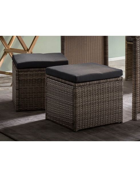 4-Sitzer-Essgruppe mit naturgrauem Kissen