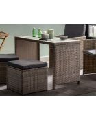 4-Sitzer-Essgruppe mit naturgrauem Kissen