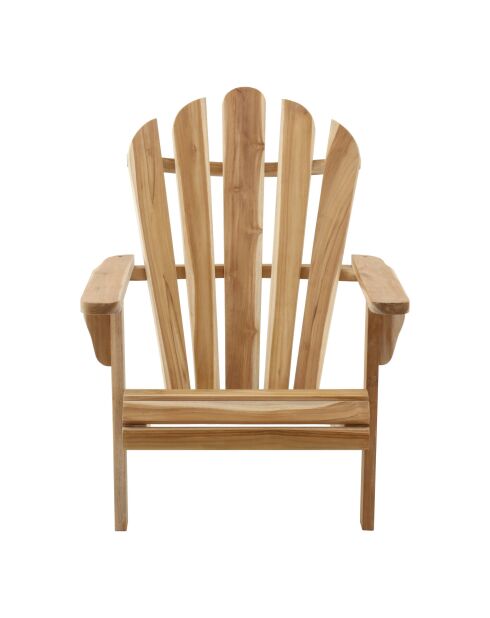 Teakhouten tuinfauteuil, natuurlijke adirondack-stoel - 57x73x104 cm