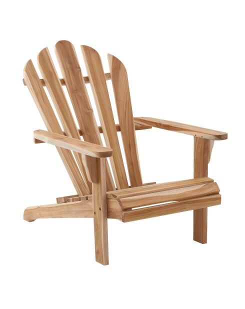 Teakhouten tuinfauteuil, natuurlijke adirondack-stoel - 57x73x104 cm
