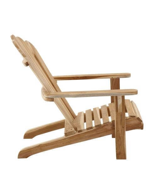 Teakhouten tuinfauteuil, natuurlijke adirondack-stoel - 57x73x104 cm