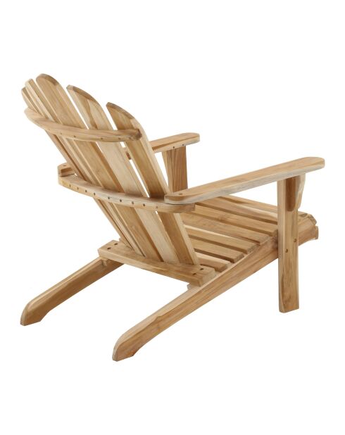 Teakhouten tuinfauteuil, natuurlijke adirondack-stoel - 57x73x104 cm
