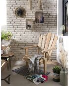 Teakhouten tuinfauteuil, natuurlijke adirondack-stoel - 57x73x104 cm