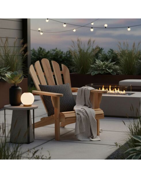 Teakhouten tuinfauteuil, natuurlijke adirondack-stoel - 57x73x104 cm