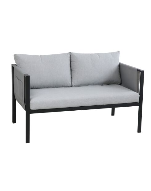 Mueble de jardín 4 plazas gris negro