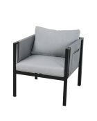 Salon de jardin 4 places gris noir