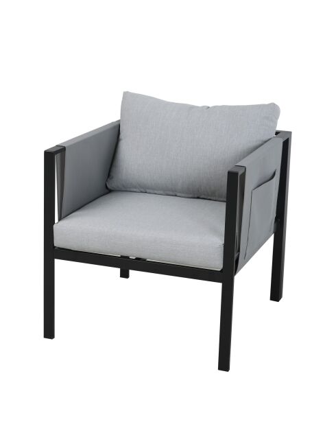 Mueble de jardín 4 plazas gris negro