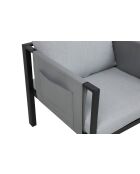 Salon de jardin 4 places gris noir