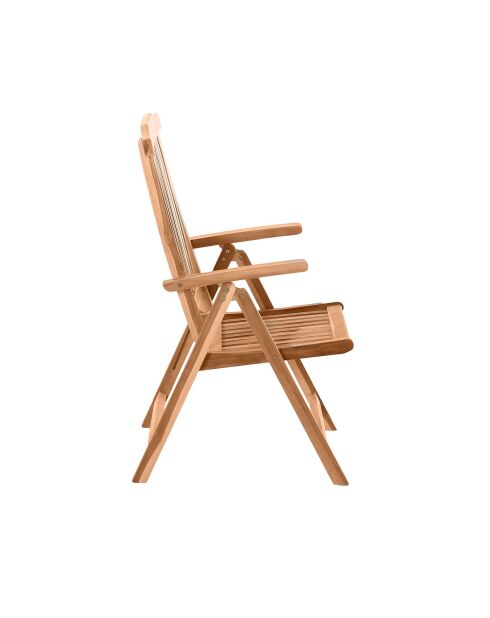 Opvouwbare tuinfauteuil met natuurlijke verstelbare rugleuning - 57x73x104 cm