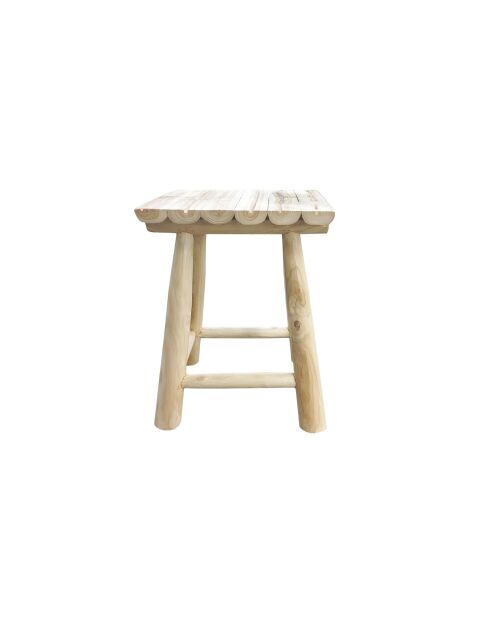 Hocker aus Teakholz mit natürlicher quadratischer Sitzfläche - 30x30x45 cm
