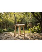 Hocker aus Teakholz mit natürlicher quadratischer Sitzfläche - 30x30x45 cm