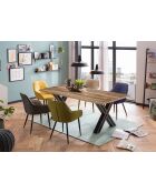 Tisch mit natürlicher Oberfläche aus Mangoholz, antikes schwarzes Gestell - 160x90x77 cm