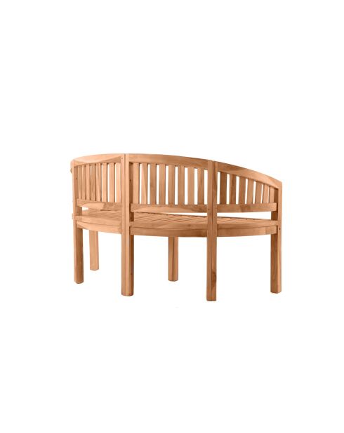 Tuinbank in de vorm van een banaan 150 cm Teakhout 2 zitplaatsen naturel - 150x61x87 cm