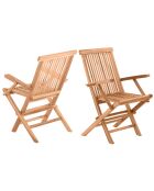 2 faltbare natürliche Gartenstühle - 55x51x89 cm