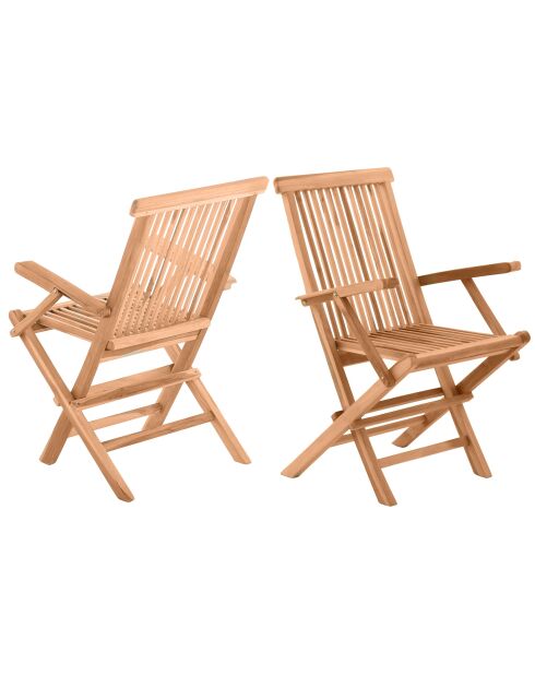2 faltbare natürliche Gartenstühle - 55x51x89 cm