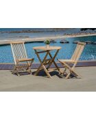 Natuurlijke ronde teakhouten tuintafel -80x80x75 cm