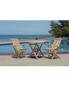 Natuurlijke ronde teakhouten tuintafel -80x80x75 cm