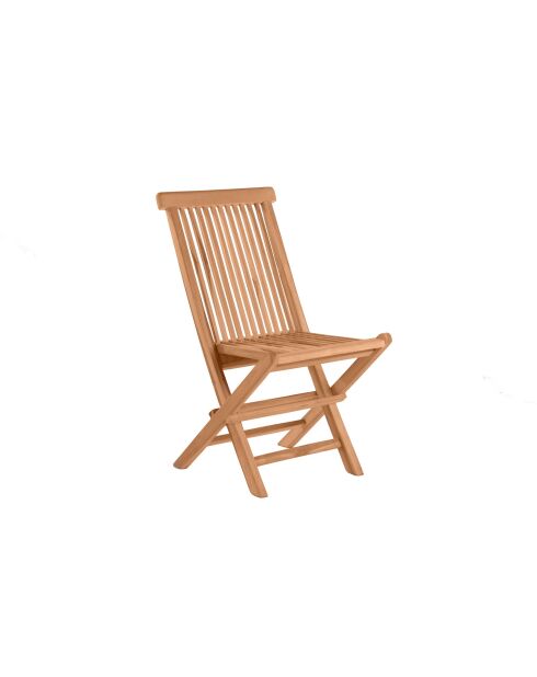 2 Chaise de jardin teck pliable naturel - 47x57x89 cm