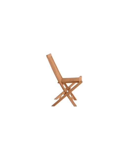 2 Chaise de jardin teck pliable naturel - 47x57x89 cm